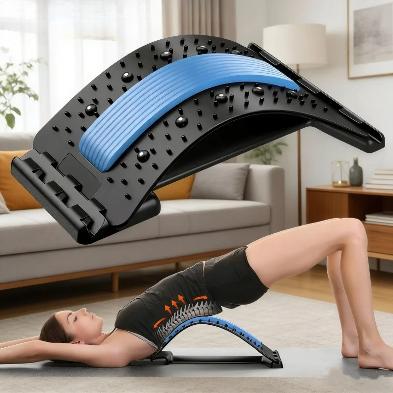 Back Stretcher Lumbar - Rückenmuskel-Entspannungs- und Dehnungsgerät, Wirbelsäulen-Entspannungsmassagekissen, Lendenwirbelstütze, Lendenwirbelsäulen-Schmerzlinderung