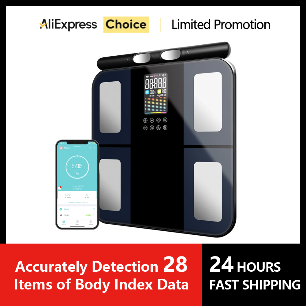 Digital Body Weight Scale - Intelligente Digitale Körperanalysewaage Bioimpedanz-Körperfettwaage Gesundheits-Tracker Smarte