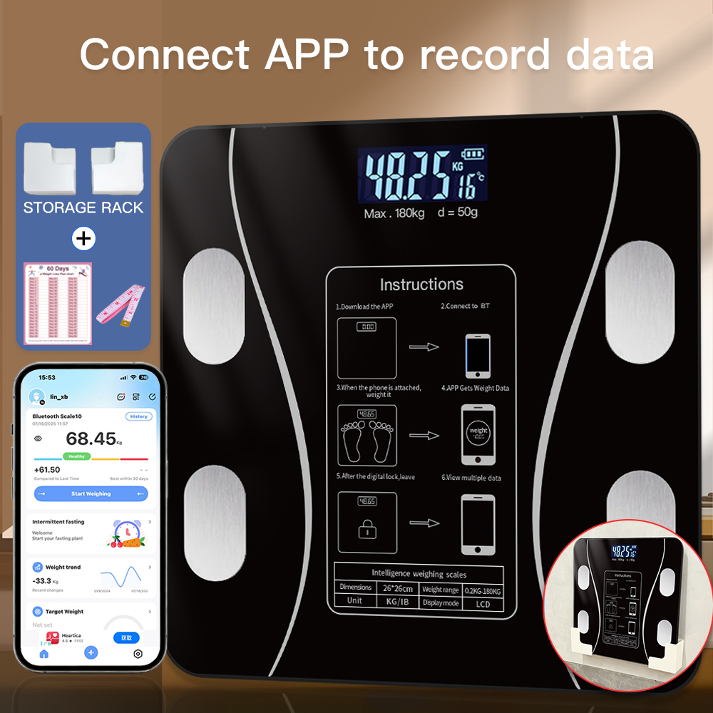 Digital Body Weight Scale - Conridel ist eine hochpräzise intelligente APP-Körperfettwaage,